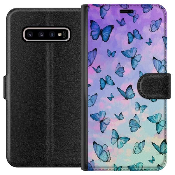 Kompatibelt Lommeboketui til Samsung Galaxy S10+ Sommerfugler