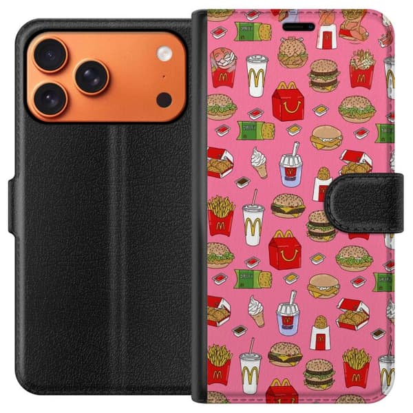 Kompatibelt Plånboksfodral till Apple iPhone 17 Pro Max Fastfood rosa