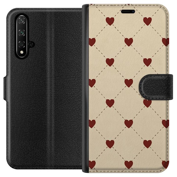 Honor 20 Plånboksfodral Heart Grid