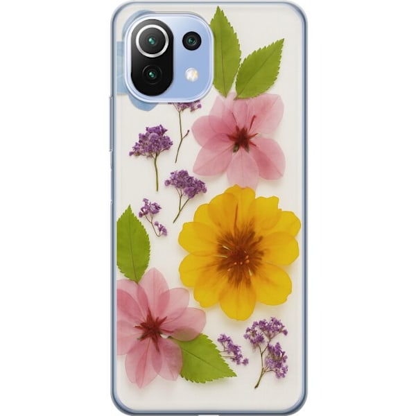 Xiaomi Mi 11 Lite Genomskinligt Skal Pressade blommor