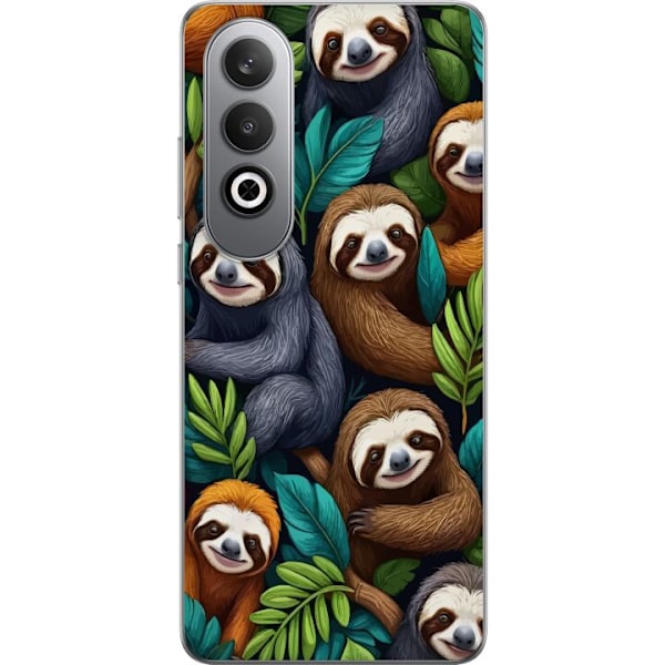 OnePlus Nord CE4 Läpinäkyvä kuori Sengångarstil - rentoutunut muotoilu söpöllä laiskiaalla