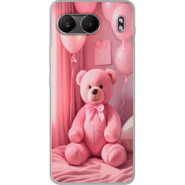 OnePlus Nord 4 Gjennomsiktig deksel Rosa Teddybjørn