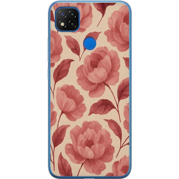 Xiaomi Redmi 9C Genomskinligt Skal Rose Bloom