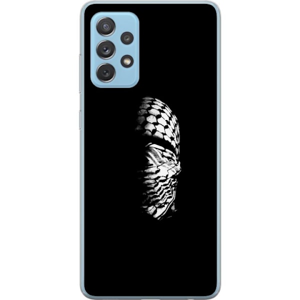 Samsung Galaxy A72 5G Gennemsigtig cover Keffiyeh-mønster - klassisk sort-hvid palæstinensisk tørklæde med kulturel betydning