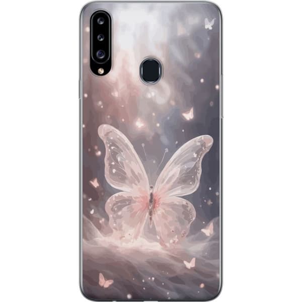 Kompatibelt Mobildeksel til Samsung Galaxy A20s Fjäril