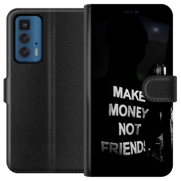 Motorola Edge 20 Pro Plånboksfodral Make Money Not Friends Citat Streetwear Textmotiv Trend Pengar Livsstil Grafiskt Motiv Urban Fashion