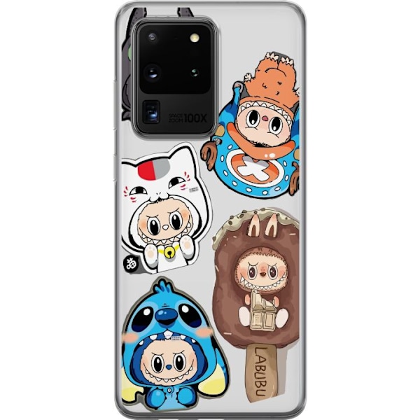 Samsung Galaxy S20 Ultra Läpinäkyvä kuori Labubu hahmokokoelma - Pop Mart Labubu The Monsters väriluulisessa muotoilussa