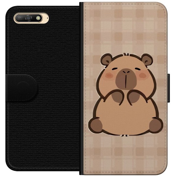 Huawei Y6 (2018) Lompakkokotelo Mobilskal kawaii capybara flera figurer japansk stil