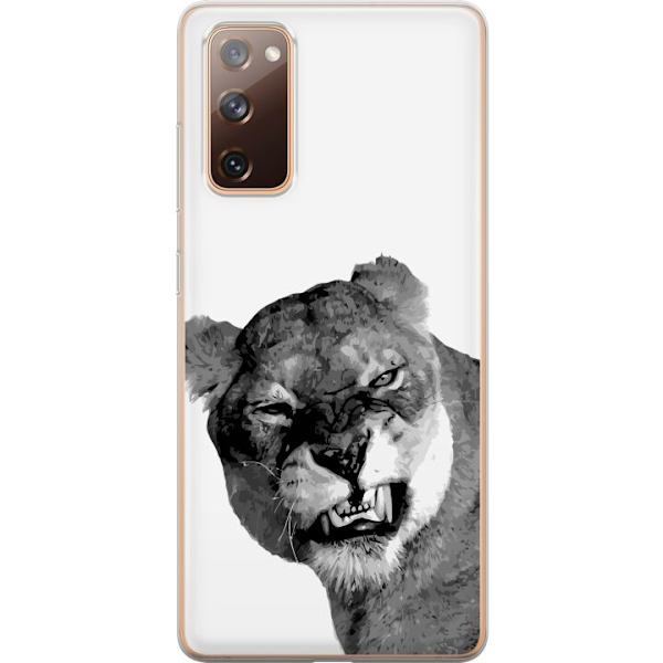 Samsung Galaxy S20 FE Gennemsigtig cover Løve Kunstnerisk Dyremotiv Afrikansk Stil Jungle Følelse Grafisk Design Hjemmedekoration Dyr Tema