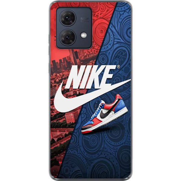 Motorola Moto G84 Läpinäkyvä kuori  Nike Logo Punainen Sininen Lenkkarit Tyyli Urheilu Muoti Suosittu Swoosh Kuviointi Harjoitusvaatteet Graafinen