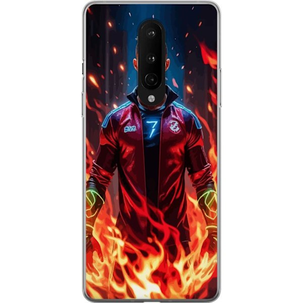 OnePlus 8 Läpinäkyvä kuori Ronaldo Inferno - jalkapallolegenda liekeissä