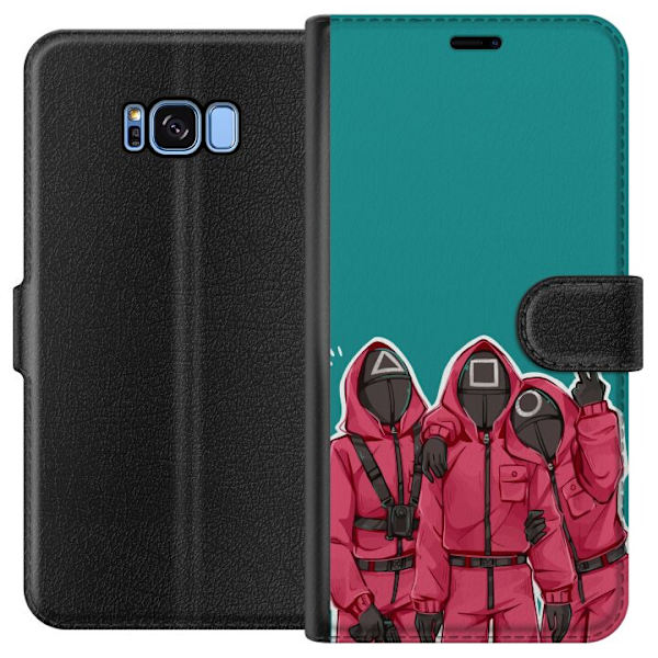 Samsung Galaxy S8 Plånboksfodral Squid Game Karaktärer Grafisk Design Seriefigurer Populär TV Motiv Asiatisk Stil Spännande Trend
