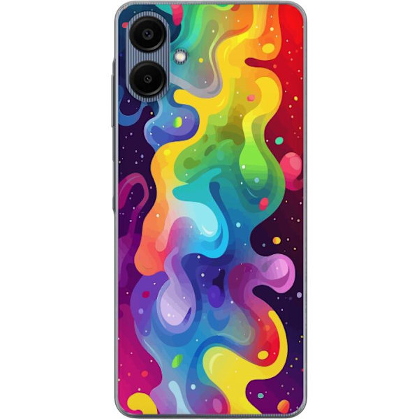 Samsung Galaxy A06 Genomskinligt Skal Color Splash Abstrakt Konst Design Färgstarkt Mönster Modern Populär Väggkonst Grafiskt Trend