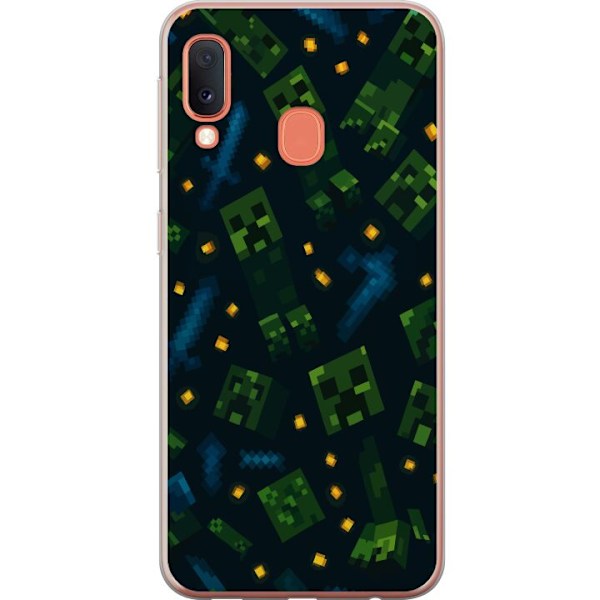 Samsung Galaxy A20e Läpinäkyvä kuori Minecraft Dungeons Mob