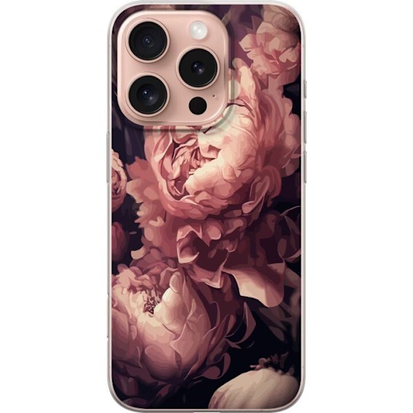 Apple iPhone 16 Pro Genomskinligt Skal Blommor Floral