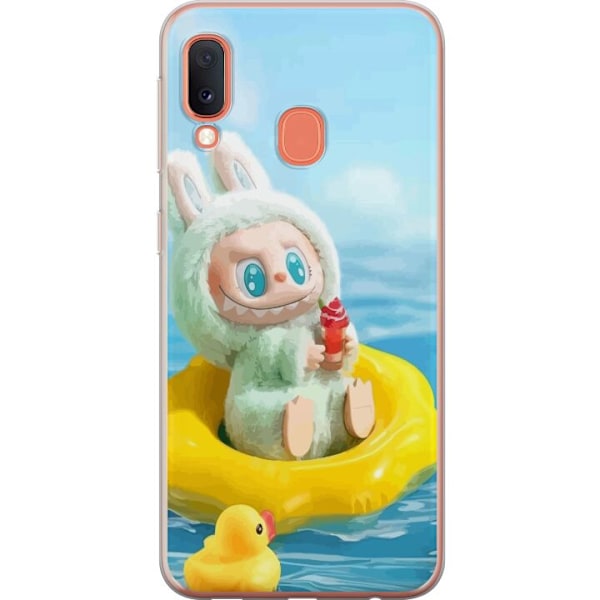 Samsung Galaxy A20e Läpinäkyvä kuori Labubu Stripe Attack -