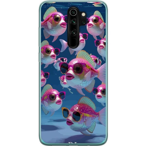 Kompatibelt Mobildeksel til Xiaomi Redmi Note 8 Pro  Fiskar med solglasögon blå