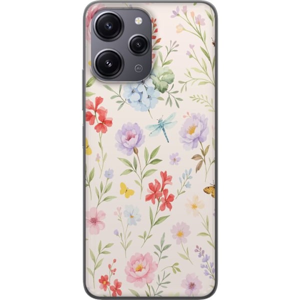 Xiaomi Redmi 12 Gjennomsiktig deksel Blomster