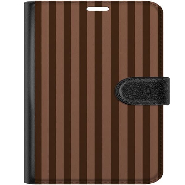 Kompatibel Tegnebogsetui til Apple iPhone Duo Brune kastanjestriber brun