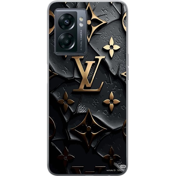 OnePlus Nord N300 Genomskinligt Skal Louis Vuitton Dark Mode Design Svart Lyx Stil Fashion Populärt Grafiskt Mönster Modeikon Lyxmärke
