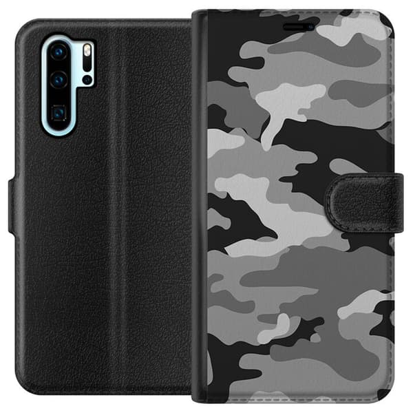 Kompatibelt Lommeboketui til Huawei P30 Pro Militær BW