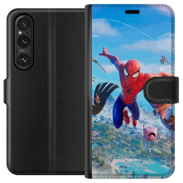 Sony Xperia 1 V Plånboksfodral Fortnite Spiderman