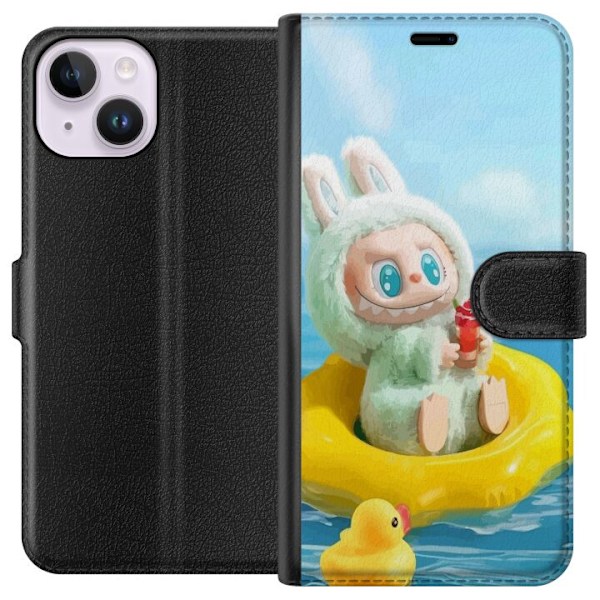 Apple iPhone 14 Tegnebogsetui Labubu Macaron-serie
