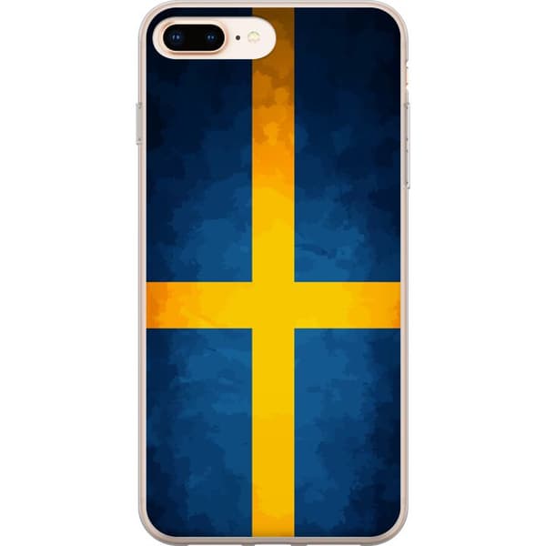Kompatibelt Mobildeksel til Apple iPhone 8 Plus Svenska flaggan blå