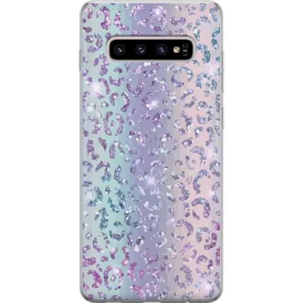 Samsung Galaxy S10+ Gennemsigtig cover Glitter Leopard