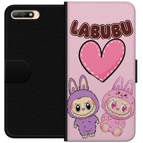 Huawei Y6 (2018) Lompakkokotelo Labubu Pink Monster