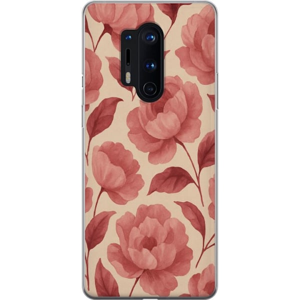 OnePlus 8 Pro Läpinäkyvä kuori Ruusun Kukinta