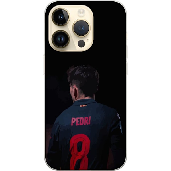 Apple iPhone 14 Pro Genomskinligt Skal Pedri FC Barcelona Fotboll Spansk Mittfältare Mål Sportmotiv Fans Barn Ungdom