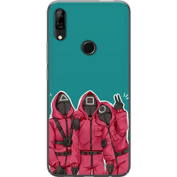 Huawei P Smart Z Genomskinligt Skal Squid Game Karaktärer Grafisk Design Seriefigurer Populär TV Motiv Asiatisk Stil Spännande Trend