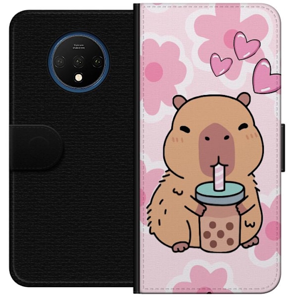 OnePlus 7T Tegnebogsetui Kawaii Capybara Hjerte Anime Stil Sø