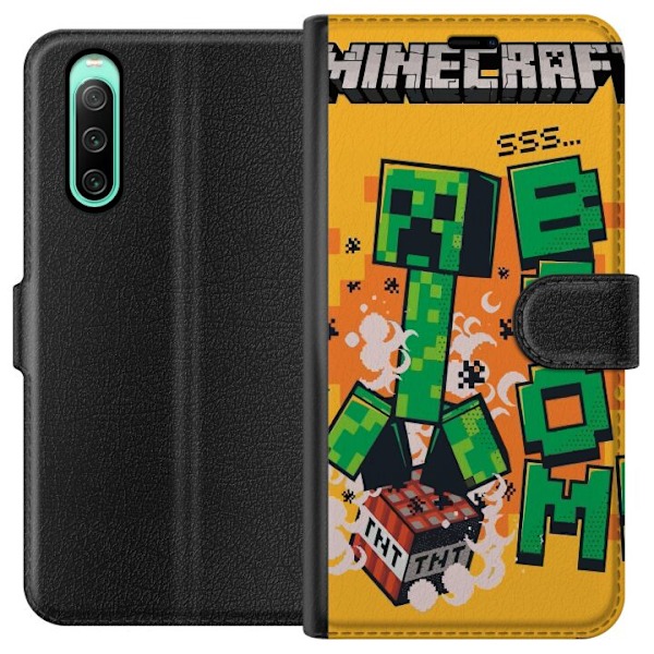 Sony Xperia 10 IV Tegnebogsetui Minecraft Boom