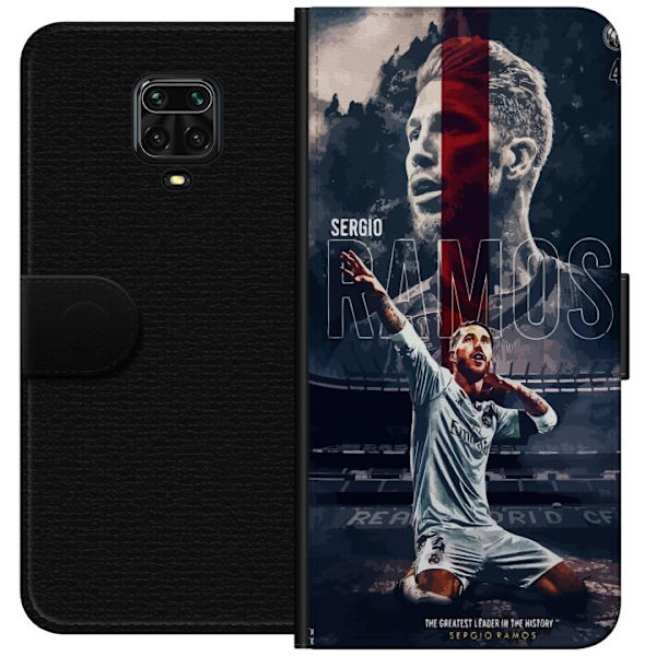 Xiaomi Redmi Note 9 Pro Lompakkokotelo Ramos Jalkapallolegenda Motiivi Pelaaja Real Madrid Espanja Takaisin Ikoni Nimi Jalkapallotähti Urheilu