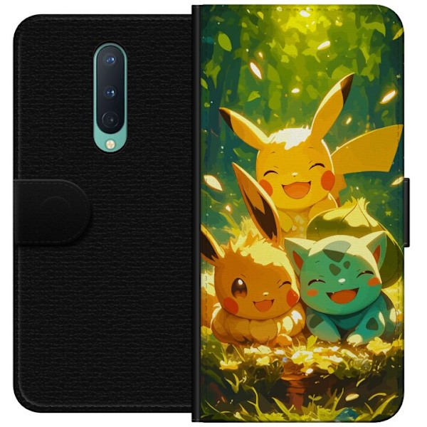 OnePlus 8 Plånboksfodral Pixelmonster spelstil – färgstark design för retroälskande gamers