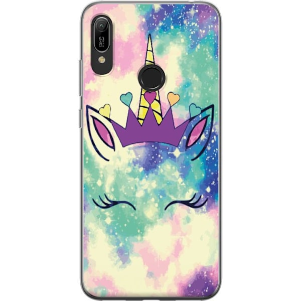 Huawei Y6 (2019) Genomskinligt Skal Unicorn Face