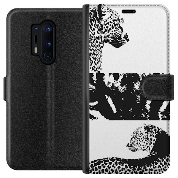 OnePlus 8 Pro Tegnebogsetui Leopard Faces