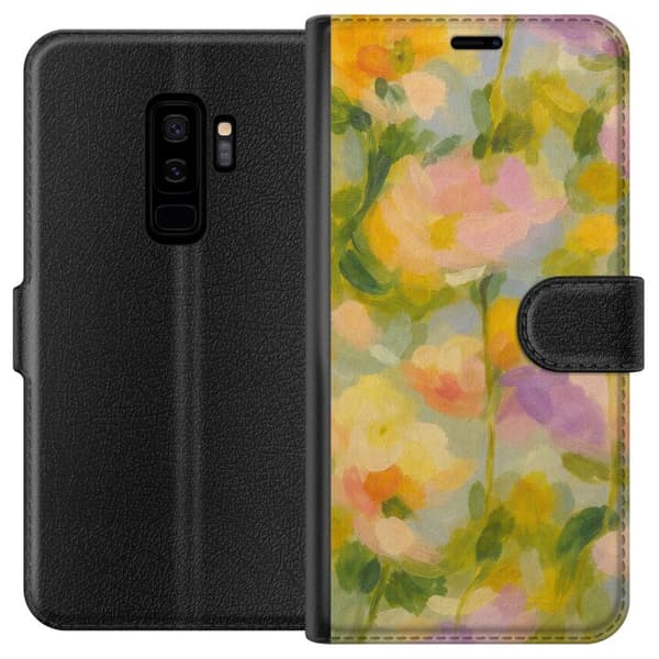 Kompatibel Tegnebogsetui til Samsung Galaxy S9+ Bløde sommerblomster i drømmende pastelharmoni