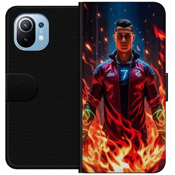 Xiaomi Mi 11 Tegnebogsetui Ronaldo Inferno - fodboldhelt i flammer