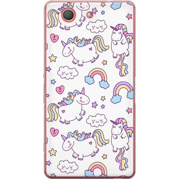 Sony Xperia Z3 Compact Gennemsigtig cover Unicorn Mønster