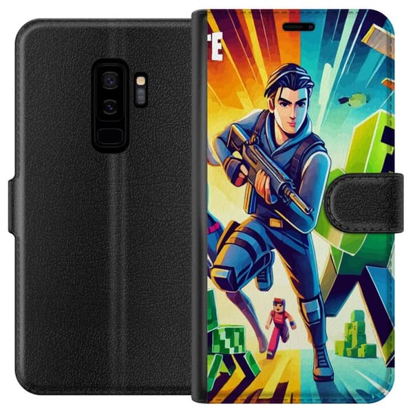 Kompatibelt Lommeboketui til Samsung Galaxy S9+ Fortnite vs Minecraft
