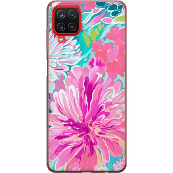 Samsung Galaxy A12 Gennemsigtig cover Blomsterrebs