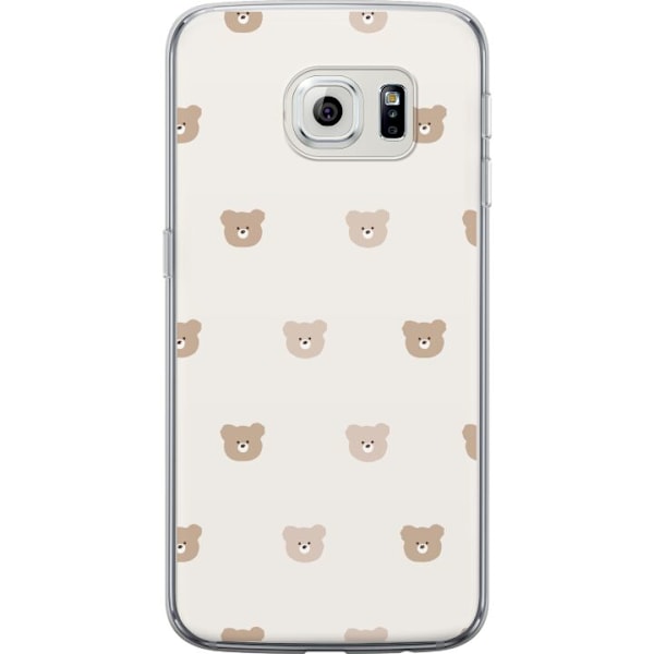 Samsung Galaxy S6 edge Läpinäkyvä kuori Teddy-tausta - söpöt teddykarhut pehmeällä taustalla