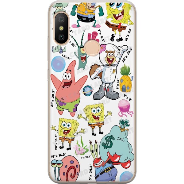 Xiaomi Redmi 6 Pro Gennemsigtig cover SpongeBob SquarePants