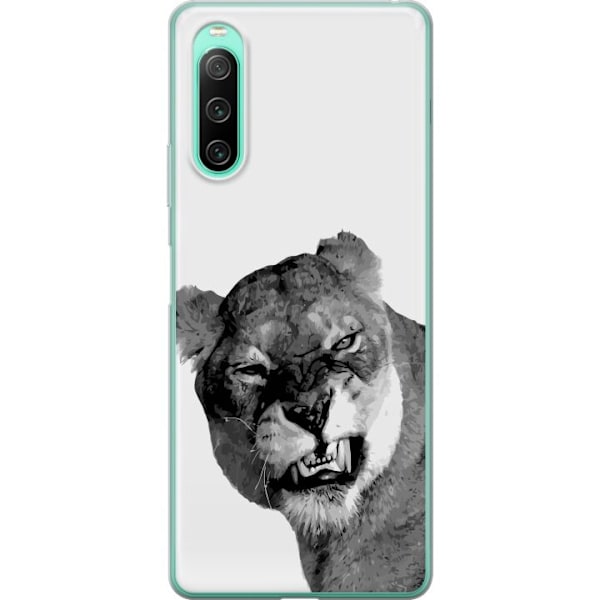Sony Xperia 10 IV Läpinäkyvä kuori Leijona Taiteellinen Eläinaihe Afrikkalainen Tyyli Viidakon Tunnelma Graafinen Suunnittelu Kotikoristeet Eläin