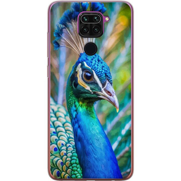 Xiaomi Redmi Note 9 Läpinäkyvä kuori Pavun Sulat Värikäs Design Lintuaihe Eksoottinen Graafinen Suunnittelu Luonto Ylellinen Koristelu