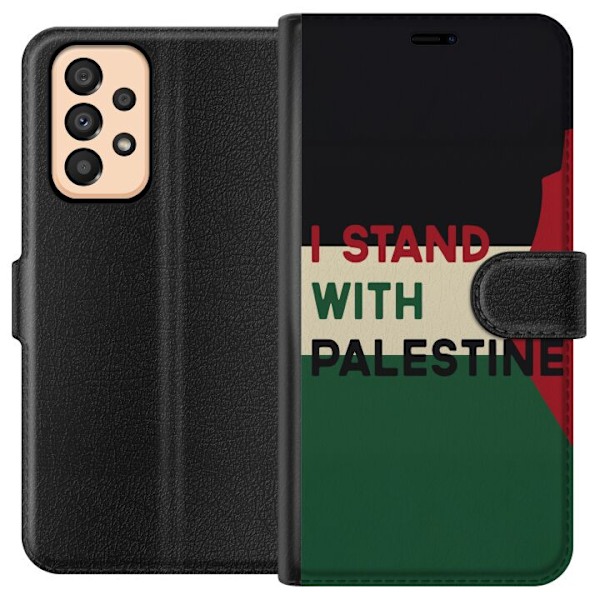 Samsung Galaxy A33 5G Plånboksfodral Stand with Palestine – solidaritetsdesign med starkt budskap