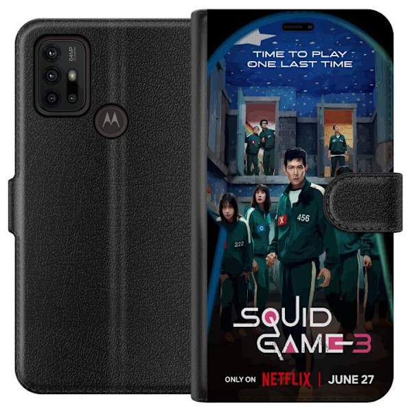 Motorola Moto G30 Lompakkokotelo Squid Game Kausi 3 TV-sarjan hahmot Suositut TV-sarja Motiivit Ikoni Jännitys Draama Aasialainen suunnittelu Trendi